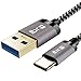 Produktbild USB C Kabel [Ultra Durable] IBRA Nylon geflochten Typ-C auf USB 3.0 Ladekabel - für Apple Macbook, ChromeBook Pixel, Nexus 5X / 6P, OnePlus 2/3, Lumia 950 / 950XL, Nokia N1, Asus Zen AiO und mehr -1m Raum Grau