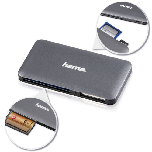 Hama Kartenleser „Slim“, UDMA/UHS-I fähig, (u.a. microSD/SDHC, SD/SDHC, CF Typ I, MMC, USB 3.0), schwarz gummiert - 3