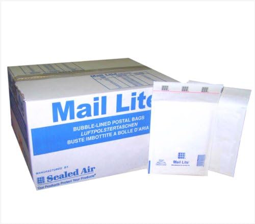 200 Mail Lite - D/1 - Bubble Lined Padded Envelopes 180 x 260mm - 7" x 10.5" (2 Boxes of 100) - White