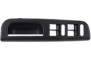 JIULAN Yctze ABS Car Master Fensterschalter Bedienfeld Verkleidung Lünette mit Zuggriffverkleidung(Schwarz) für golf 4 fensterheber schalter,fensterheber schalter passat 3bg,vw golf 4 fensterheber fensterheb