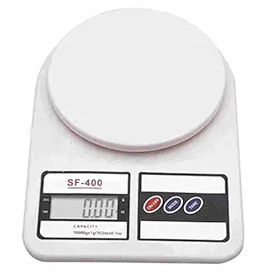 JAPP Electronic Digital 10 Kg Weight Scale LCD Kitchen Weight Scale Machine Measureformeasuringfruits,Spice,Food,Vegetable and More (Sf-400) White
