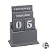 Produktbild Relaxdays Dauerkalender Holz, Ewiger Kalender, Holzkalender mit Wochentag, Monat & Datum, A6, dekorativ für Tisch, grau