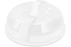 Flexzion Mikrowellenabdeckung transparente Mikrowellenabdeckhaube mit einstellbarem Dampfentlüftungsloch, BPA-freier, transparenter Anti-Spritz Schutz Kunststoffdeckel, 26 cm