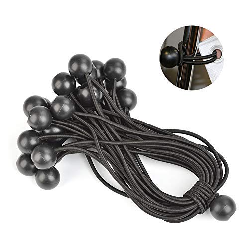 ATPWONZ 25 pcs Pelotas de Lona Cordones Elásticas para Banner, Lonas, Pabellones, Tiendas de Campaña