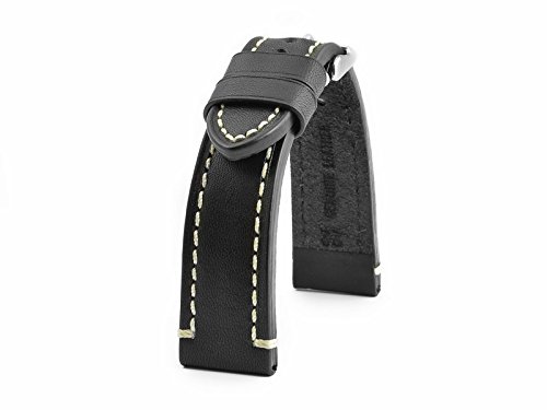 LEDERBAND 22 mm BAND CATALONIA Fliegeruhren Retro Look STRAP Black schwarz Weie Naht LEDERBAND 22 mm BAND CATALONIA Fliegeruhren Retro Look STRAP Black schwarz Weie Naht
