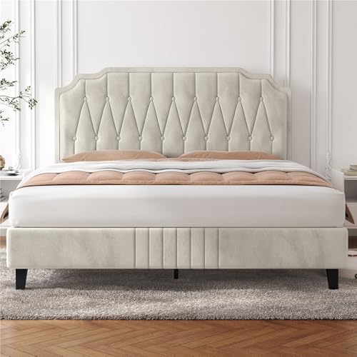 Yaheetech Letto Imbottito Matrimoniale Testiera con Rivetti