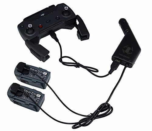 ZEEY-3-In-1-Car-Charger-for-DJI-SPARK-Drone-Battery-Remote-Controller-Car-Adapter-with-Two-Battery-Charging-Ports-One-USB-Charging-Port