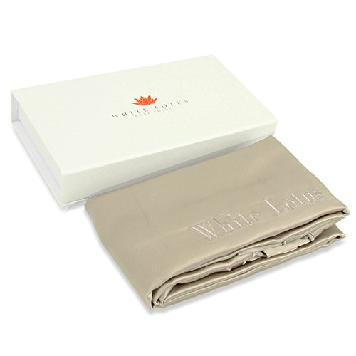 White Lotus Anti Aging -Anti-Aging Seide Kissen Fall – Einfarbig, Perlgrau – Ein Muss Für Den Schönheitsschlaf – Beugt Falten Und Haartransplantationen Vor – 100 % Seide – Oxford Stil-19 Momme- Hält 1 Jahr - 9