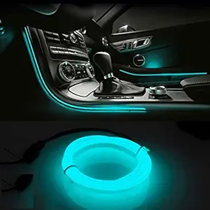 AUTOWAVE EL Wire Car Interior Light Ambient Neon Light for All Car Models - (Ice Blue)