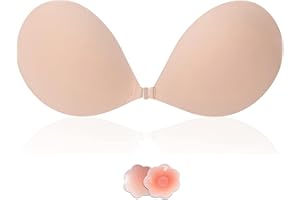 Lnmyic Soutien Gorge Dos Nu Soutien Gorge Invisible Adhesif Push up sans Bretelle Remonte Sein Adhesif Coque Adhesive Soutien-Gorge Femme Grande Taille sans Bretelles Réutilisable pour Robe de Soirée