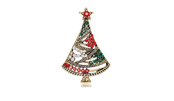 Decorazioni Natalizie Obi.Bassk Spilla Di Natale A Forma Di Albero Decorativo Per Decorazioni Invernali Gioielli Creativi Regali Amazon It Gioielli
