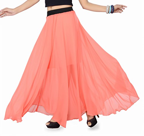 ISHIN Georgette Western Peach Skirt RS.599 (70.00% Off) - Amazon