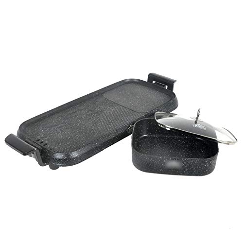 Preisvergleich Produktbild SJZC Pfännchen Grill antihaftbeschichtet wärmeisolierten Partygril Naturgrillstein Stufenlos regelbarer Thermostat