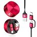 Produktbild Micro-USB-Kabel & USB-Type C-Kabel, DesertWest 2 in 1 Einziehbares Ladekabel mit USB C Adapter auf Micro USB für Android Handys (Rot), MEHRWEG
