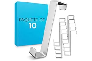 ‎EDELHAND EDELHAND © Türhaken zum Aufhängen - Edelstahl Türgarderobe Garderobenständer Jackenhakenstange - Kleiderbügel mit Anti-Rutsch-Schutzpads und bohrfrei - 10er Set