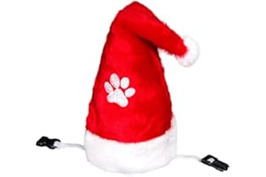 SANTA MAGIX Weihnachtsmütze für Hunde und Katzen Nikolausmütze mit elastischem Band Haustier Mütze verstellbar weich für kleine mittelgroße Tiere Weihnachtsfoto Party