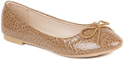 Ladies &amp; Girls Flat Ballerina Shoes &amp; Pumps By London Shoe Co - CASUAL WORK EVENING (6 UK, Tan)