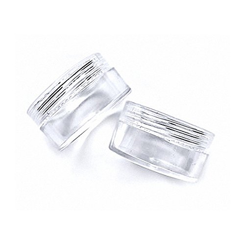 25 x Nailart Döschen Dosen Tiegel (leer) transparent mit Schraubverschluss in Aufbewahrungs Box - 3