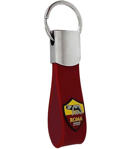 Porte-clés SEVEN AS ROMA – Acier Inoxydable – Logo – Fabriqué En Italie
