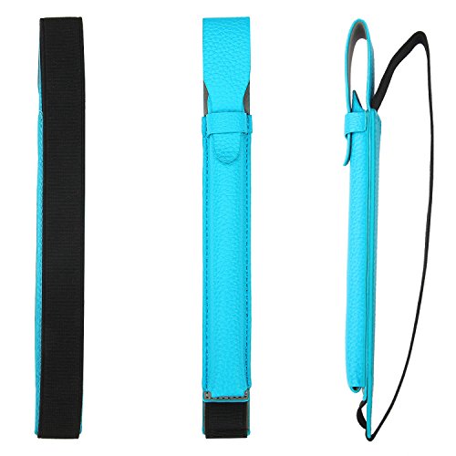 Apple Pencil hülle halter, SOCU Premium-PU Leder Bleistift Taschen Sleeve abnehmbare Beutel-Abdeckung für Apple-Bleistift für iPad Pro 9.7, 12.9 Zoll azurblau - 2