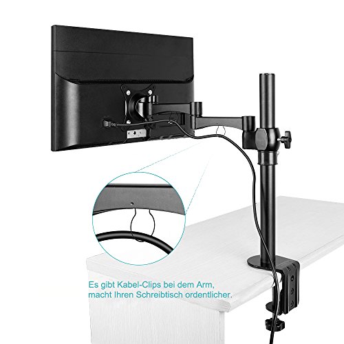 Bestek Monitorhalter Tischhalterung für 17-27 Zoll LCD/ LED Monitore, Max.Tragkraft 10 kg, 15° neigbar 360° schwenkbar mit Drehung, VESA Max. 100×100 mm - 8