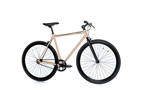 Moma Bikes Bicicleta Fixie Urbana, Fixie BeigeFixed Gear & Single Speed (Varias Tallas)