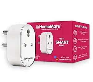 HomeMate WiFi Heavy Duty Smart Plug Socket (Pack of 1) | No Hub Required | Compatible with Alexa, Google Home and IFTTT | 16A - 3600W