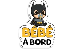 BRATIKI Bebe a bord voiture, Bébé Superhéro Chauve-Souris, Sticker bebe a bord Résistants aux UV et Waterproof, Autocollant Bébé a Bord Facile à Appliquer, Autocollant pour Voiture