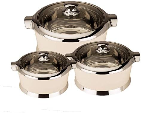 Jaypee Plus Jazz Plastic Casserole Set, 1 Litre, Set of 3, White