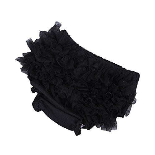 La Vogue Baby Girls Boys Ruffle Pants Knickers Bloomers Nappy Cover (S, Black)
