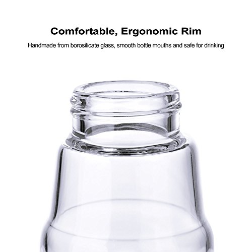 MIU COLOR® 2 Stück 550ml Trinkflasche Glasflasche Nylon Tasche für Auto (ohne Teesieb, schwarz) - 2