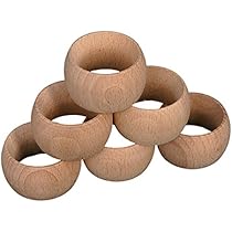 12 Portatovaglioli In Legno Fatti A Mano - Diametro 1.5 Pollici Per Tavola Decorata - Foto 8