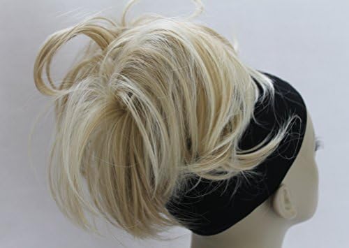 New Claw Clip in Synthetic Hairpieces Bun Scrunchies Scrunchy Straight Elastic Updo hairdo Soft Wired (Dark Mix Blonde #24H613)
