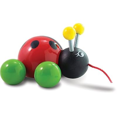 Vilac - 1823 - Jouets à tirer en Bois - Baby Lady Bug la Coccinelle