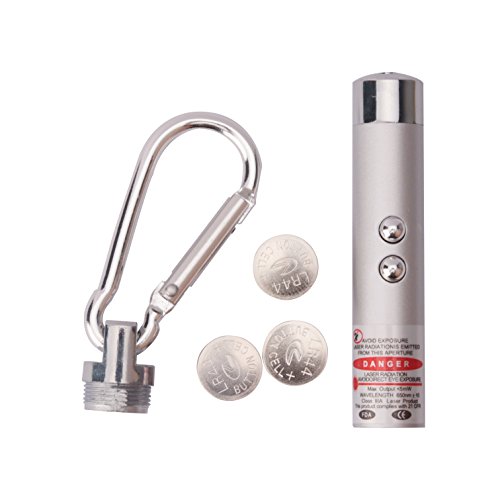 ZXK CO 2 Stück Multifunktion Tragbare Mini LED Mini LED Licht und UV Licht Taschenlampe Mit Karabiner Schlüsselanhänger-Silber - 4