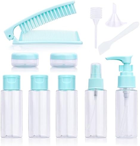 12 Pieces Travel Bottles for Liquids Air Travel Bottle Set Containers， BPA Free Refillable Leakproof for Liquid Cream Shampoo Perfume, Make-up