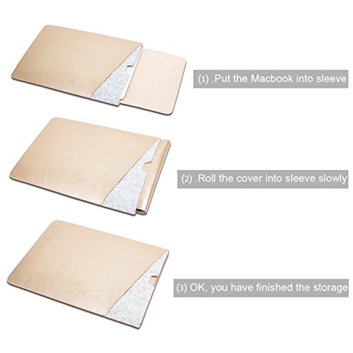 WALNEW Schlanke Leder MacBook Air 13 Zoll H  lle  MacBook Schutzh  lle  H  lle  Case  Cover  MacBook Pro Retina 13 Zoll H  lle mit Zwei-Taschen-Design