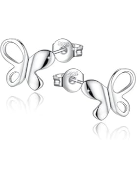 Fashmond Silbrig Ohrstecker aus echte 925 Sterling Silber - Schmuck Creolen Ohrringe für Frauen Damen Kinder Mädchen...