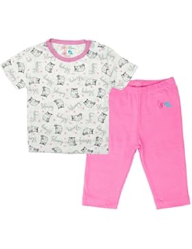 Sofie & Sam Bio-Baumwolle Baby T-shirt & Hosen Pajama Bekleidungsset - Eule Rosa