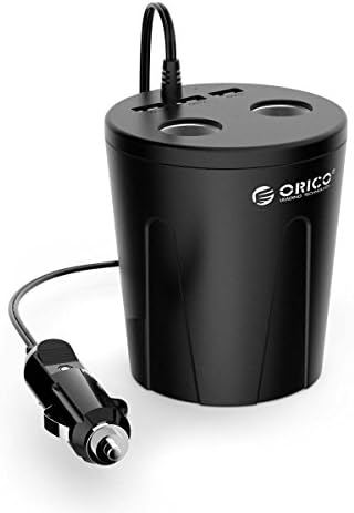 ORICO 12V Car Charger with 3 × 2.4A USB Port and 2-Socket Cigarette Lighter Splitter for iPhone, iPad, Samsung Phone / Tablet, Sat Nav, Dash Cameras and etc.