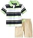 Nautica Baby-Boys Infant Striped Polo with Short 2 Piece Set, Neon Lime, 24 Months Color: Neon Lime Size: 24 Months Infant, Baby, Child