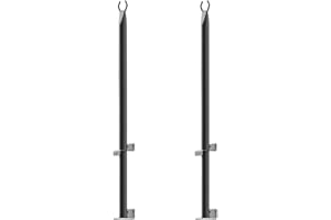 EpheyFIF 2 Pack Festoon Light Pole Suspension String Light Poles for Outdoor, Metal Patio Light Pole, Patio Light Post Mounting Stand Backyard Deck Light Pole for Wall Fence 42 * 8 * 8cm