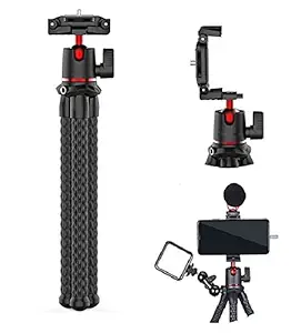 Yantralay YT-11 Flexible Gorillapod Vlogging Tripod with 360 Ball Head,Phone Holder & Cold Shoe Mount Compatible with Canon/Nikon/Sony/GoPro & Other Action Cameras Mobiles,Vlogging Accessories