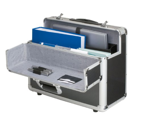 Alumaxx Trolley Pilot Case Laptop Compartment 2 Combination Locks Silver-Carbon Aluminium Ref 45129