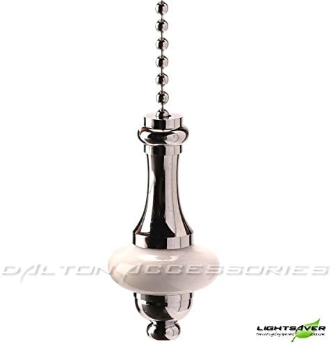 Polished Chrome with White Ceramic Light Pull