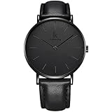 Alienwork IK All Black Herren-Uhr Leder-Armband schwarz 98469G-03