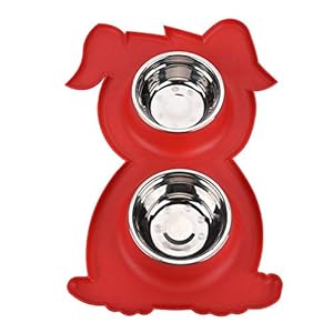 Comederos para Mascotas Cuencos Dobles Cuencos para Mascotas Estación de alimentación Anti-derrames Acero Inoxidable y Cuencos para Alimentos Platos extraíbles para Perros y Gatos(Rosado)