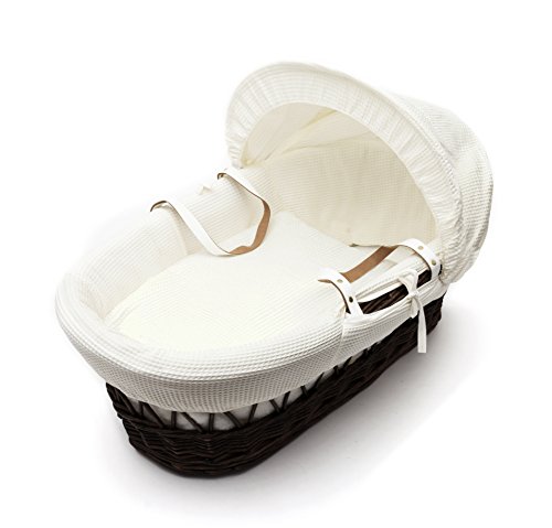 Kinder Valley Wicker Moses Basket (Vanilla Waffle Dark)