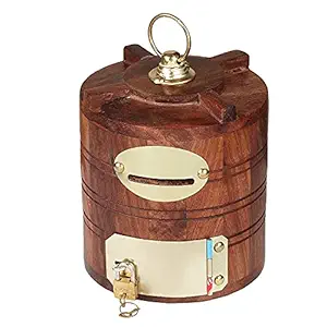 Shopify Piggy Bank for Adults Big Size Wooden Money Bank Coin Box for Kids with Lock Water Tank Shape, Gifts for Boys, Girls & Adult || MB06