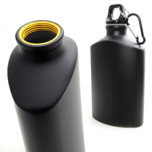 Aluminium Drinks Bottle Aluminium Travel Bottle with Carabiner Bottle, Colour: Black / matt Ganzoo Aluminium Drinks Bottle Aluminium Travel Bottle with Carabiner Bottle, Colour: Black / matt Ganzoo